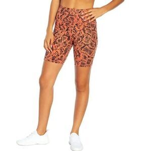 Jessica Simpson Snakeskin Print High-Rise Bicycle Shorts // Size Large // NWOT